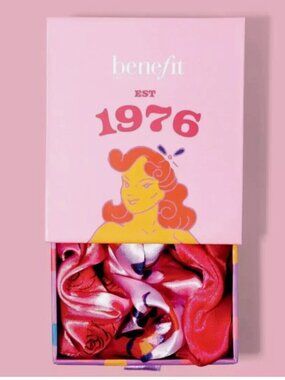 Benefit Cosmetics Pink Hair Scrunchies Set - 3PCS NIB